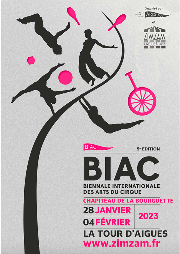 Affiche de La biennale internationale des arts du cirque 2023