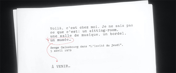 Texte de Serge Gainsbourg