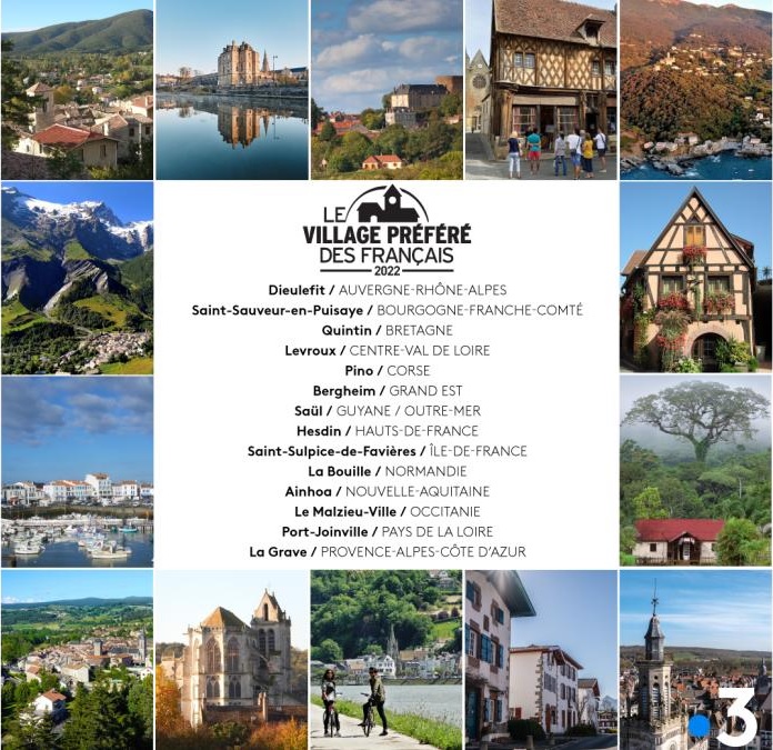 Photo montage des 14 villages en lice pour l'édition 2022