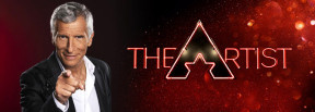 Photo de Nagui et logo de l’émission The Artist