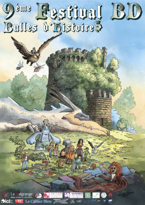 Affiche 9e festival BD Bulles d'histoires Ă Jarville-la-Malgrange