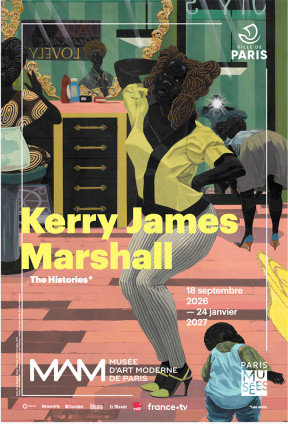 photo de l'affiche de l'exposition Kerry James Marshall - The Histories au Musée d'Art Moderne de Paris