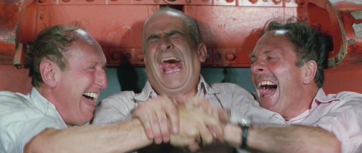 Bourvil, Louis de Funès et Terry-Thomas. Réalisation Gérard Oury