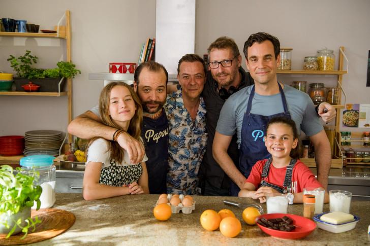 Les comédiens incarnant la famille Fayol-Mercier