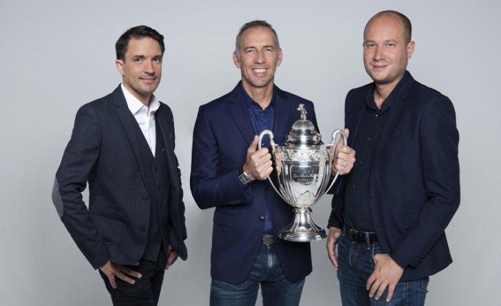 Fabien Lévêque, Eric Roy et Arnaud Mattéoli avec la Coupe de France