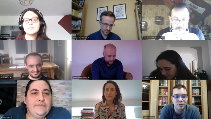 Capture d'écran des membres du jury et Katia Martin