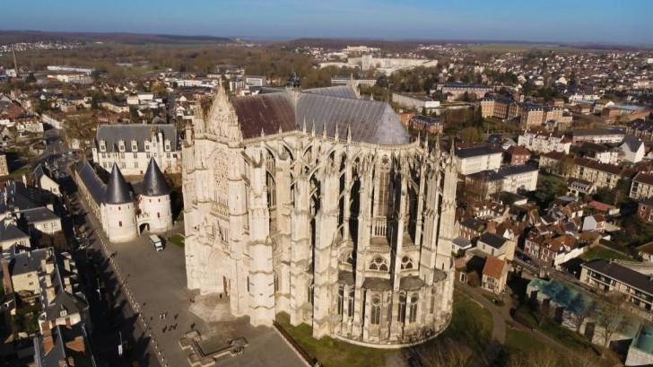 Vue aérienne de la cathédrale de Beauvais