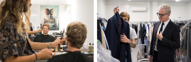 Makeup, costumes and dressing rooms