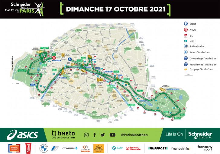 Parcours du marathon de Paris 2021