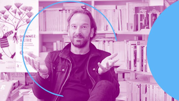 François Busnel à la Librairie de l'Instant, à Paris