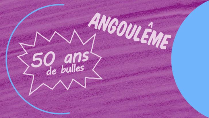 Affiche pour présenter les 50 ans du festival de la BD d'Angoulême