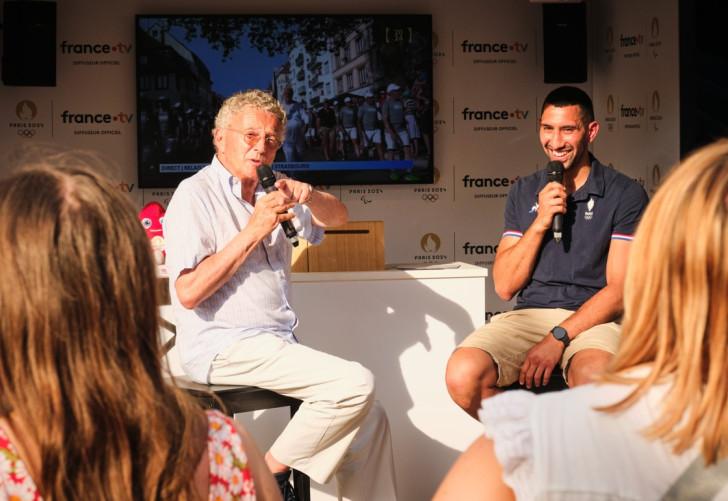 Bilal Bakhouche-Chareuf - 4 fois champion du Monde et Nelson Monfort