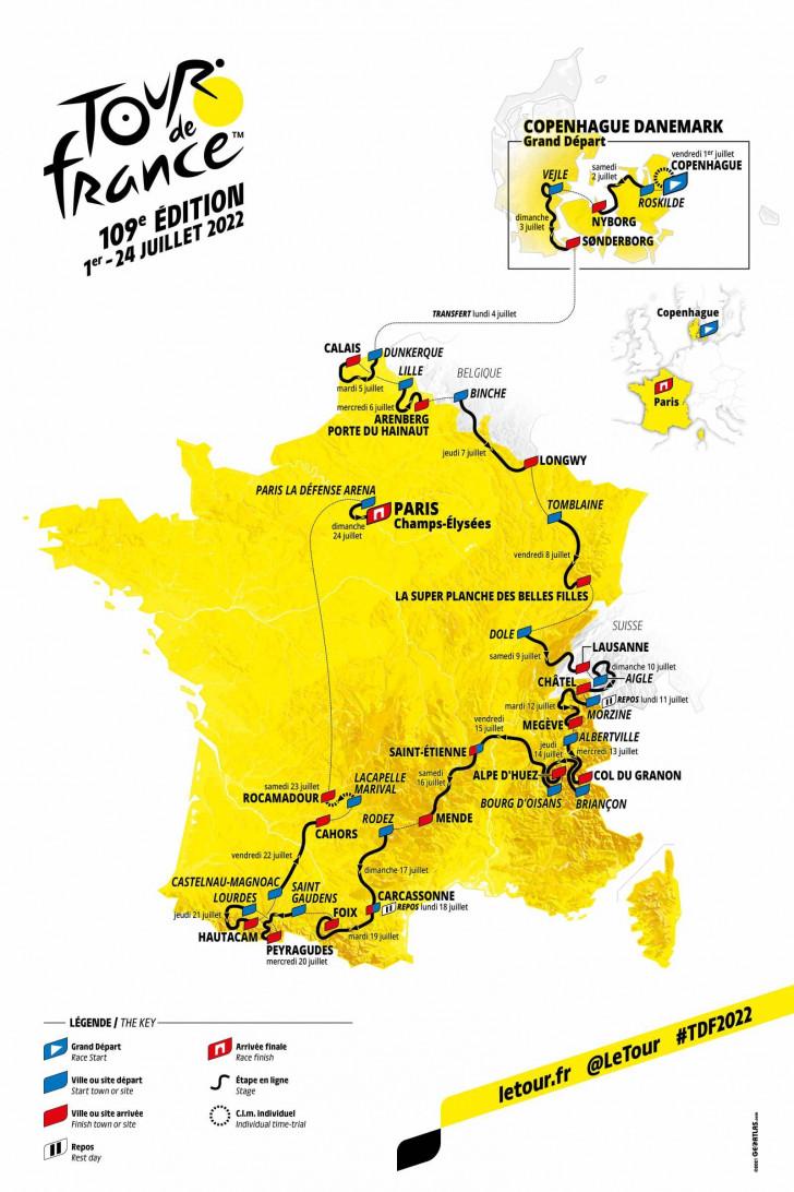 La parcours du Tour de France 2022