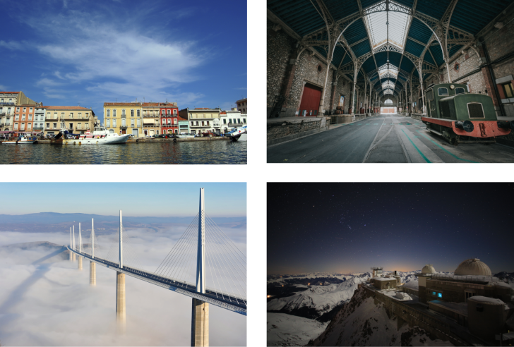 Sète, Site Pernod, Viaduc de Millau_Aveyron, Pic du Midi