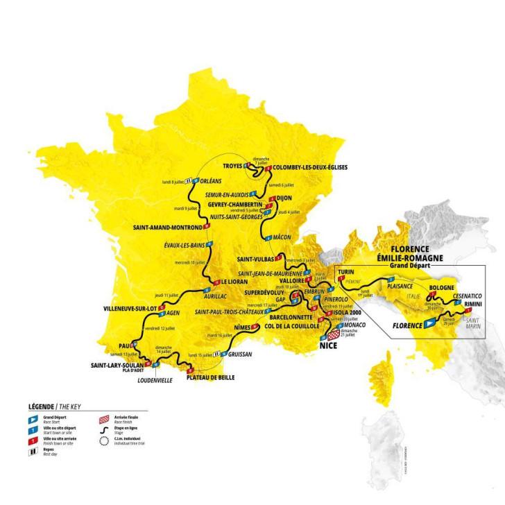 Parcours 2024 du Tour de France